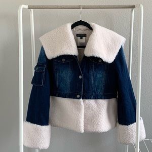 “jocelyn” denim/sherpa jacket